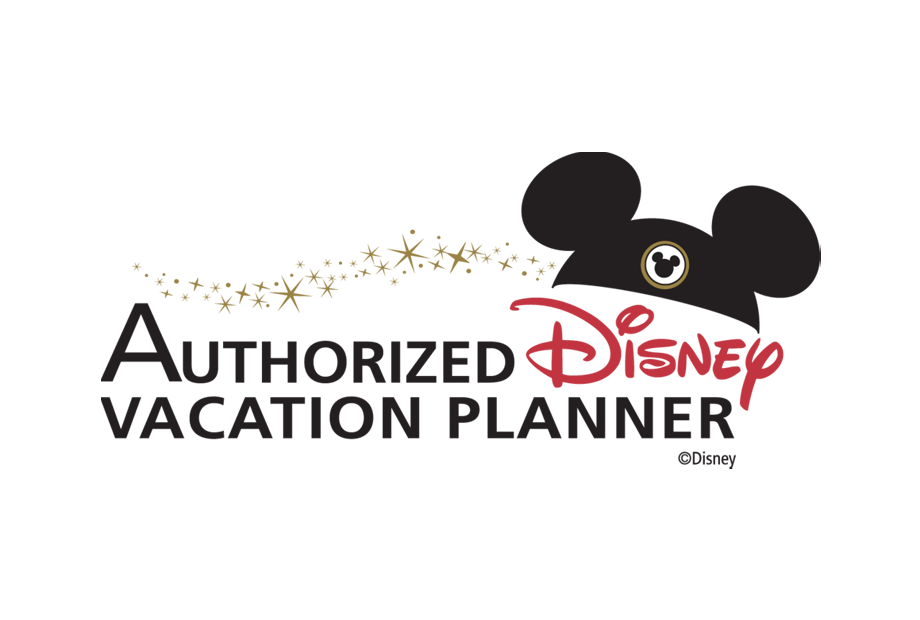Authorized Disney Vacation Planner logo with Mickey Mouse silhouette and magical sparkles.