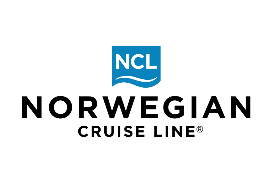 Norwegian Cruise Line logo with blue square, white NCL letters, wave, and brand name.