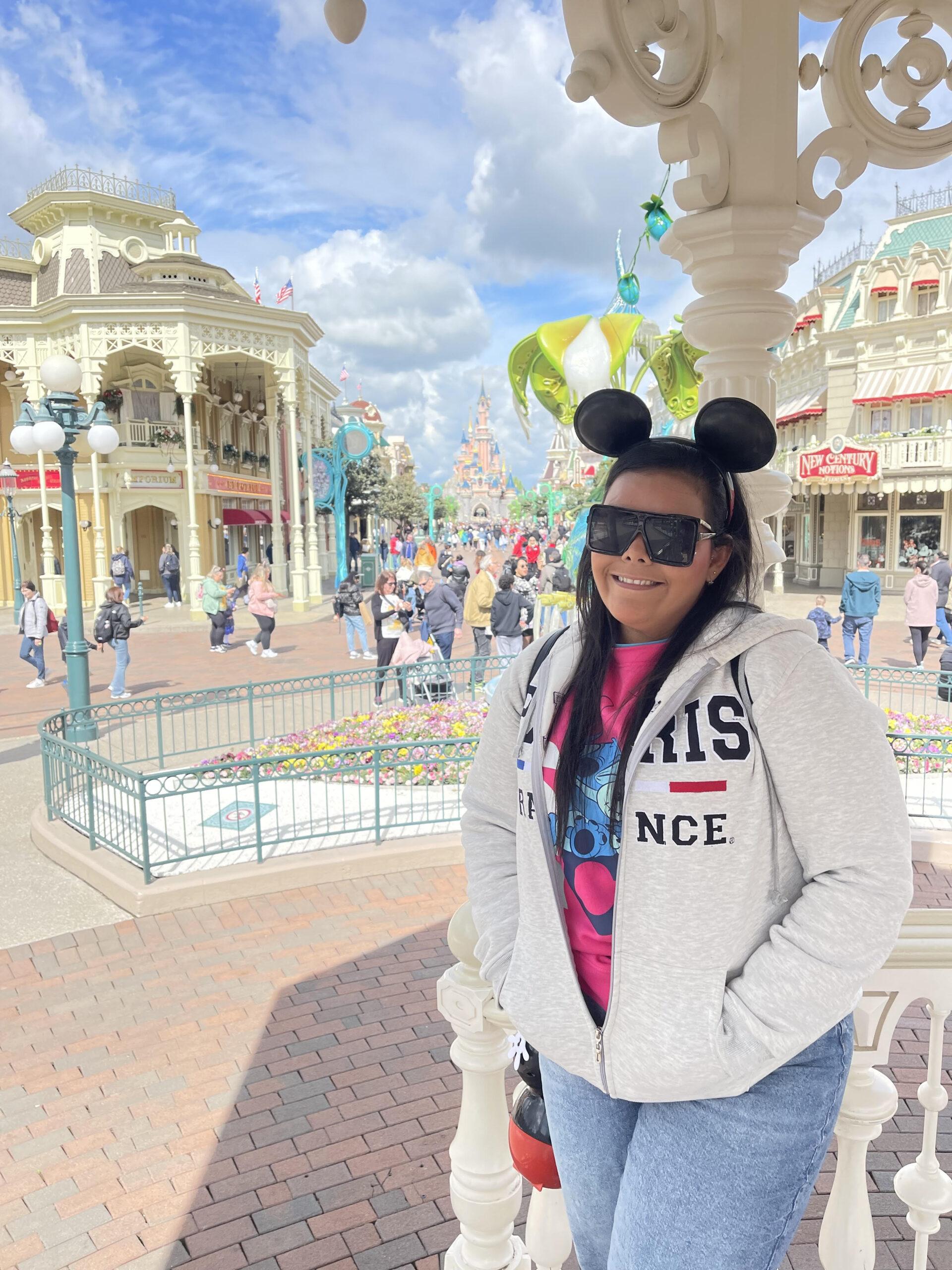 Smiling Woman Mickey Ears Themepark
