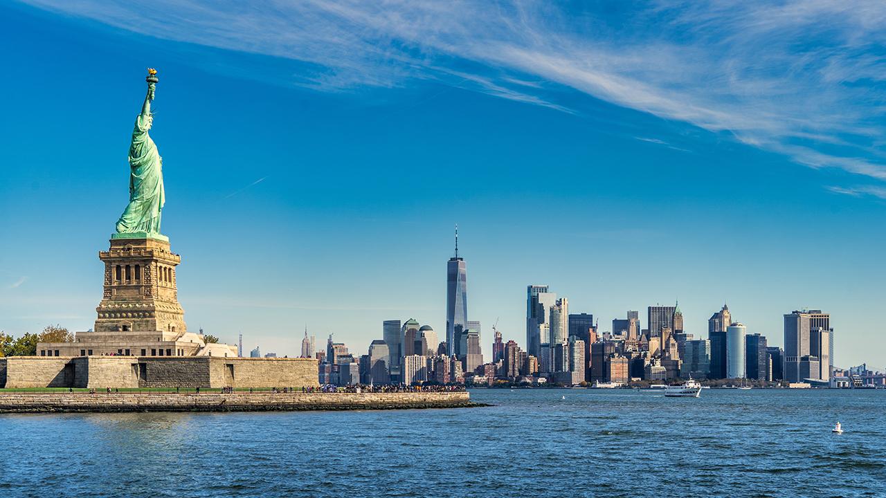 Statue of Liberty with New York City skyline, New York activity