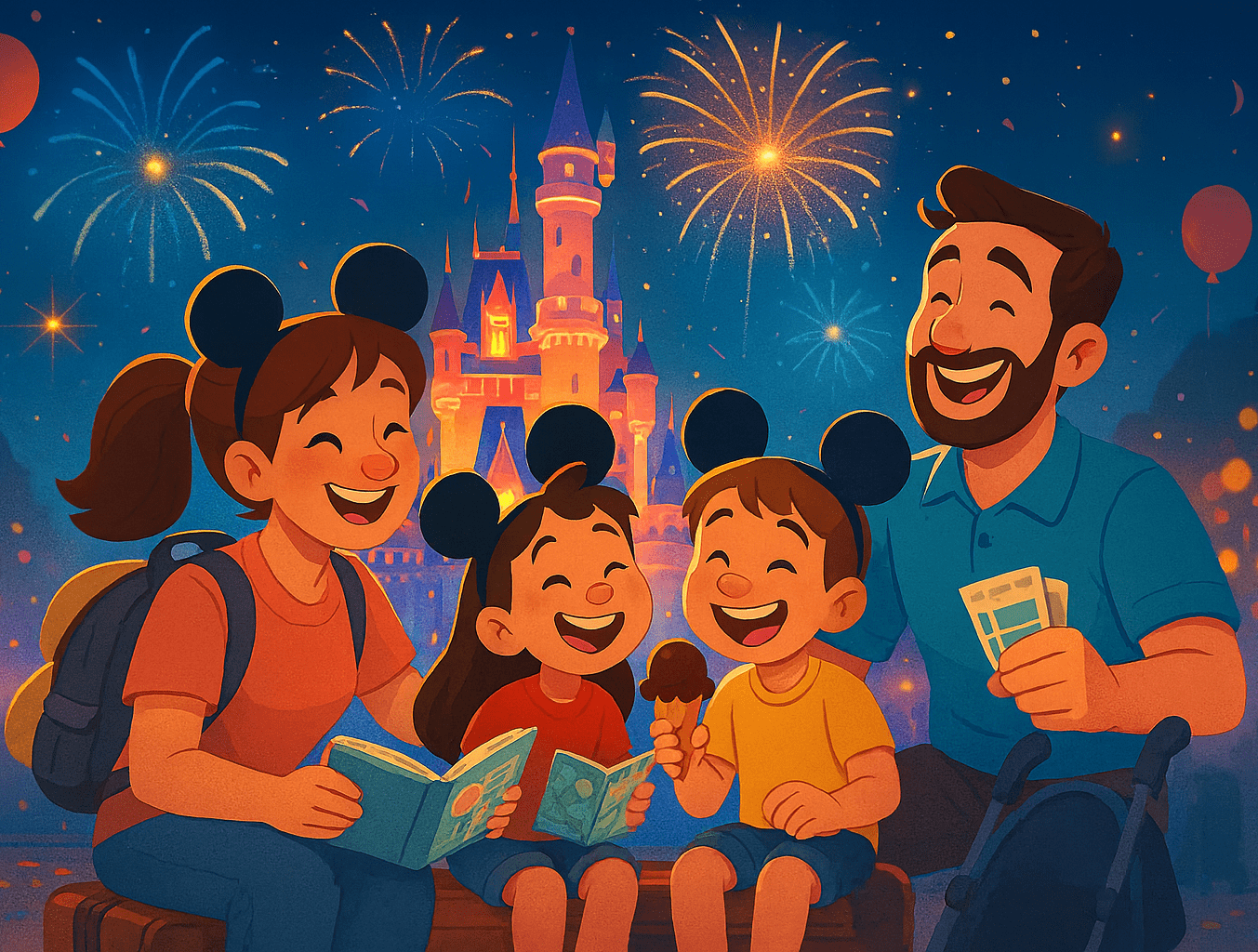 Family Theme Park Fireworks