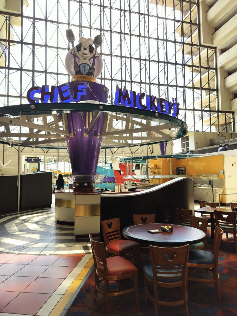 Chef Mickey’s dining area inside contemporary disney resort