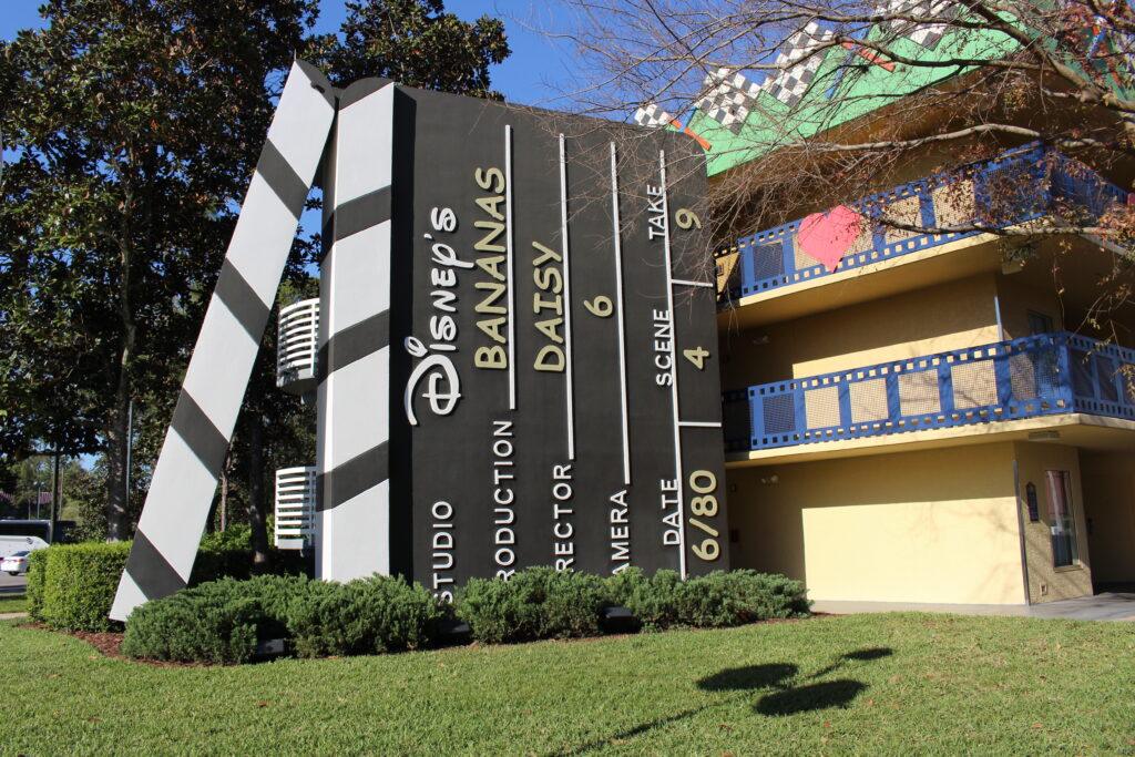 Giant clapperboard sign at all star movie resort