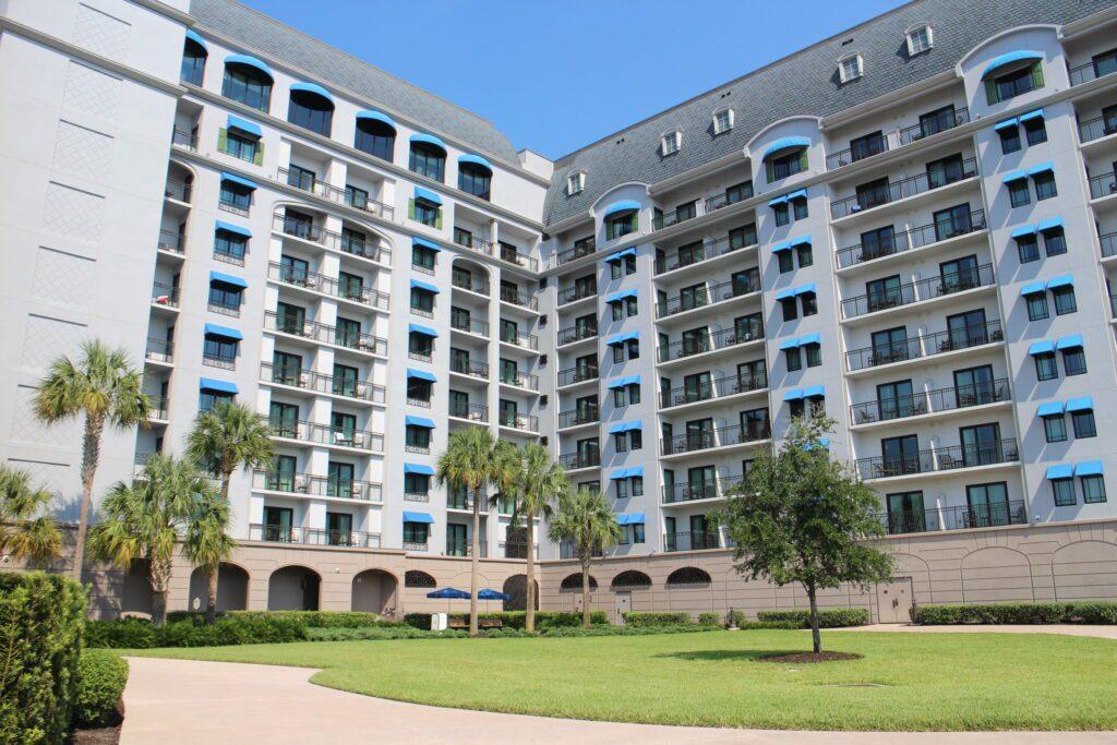 Courtyard and balconies at disney’s riviera resort